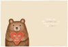 Fluffy Bear with Heart Design Thank You Teacher Card