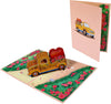 Yellow Vintage Truck with Heart and Roses 3D Pop Up Greeting Card