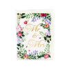 Mr & Mrs with Floral Accents Romantic Pop Up Wedding Congratulations Card
