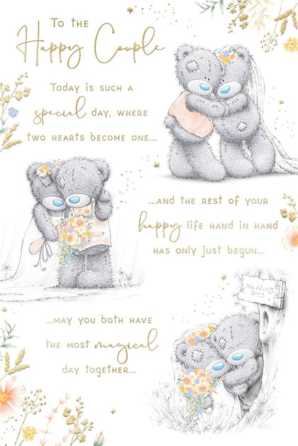 Bears Storyboard Design Happy Couple Wedding Day Card