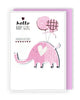 Elephant With Balloons Birth Of New Baby Girl Congratulations Card