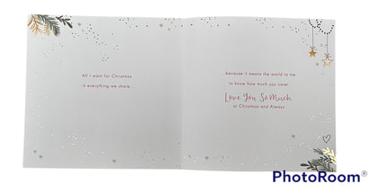 Heart Wreath Design Partner Christmas Card