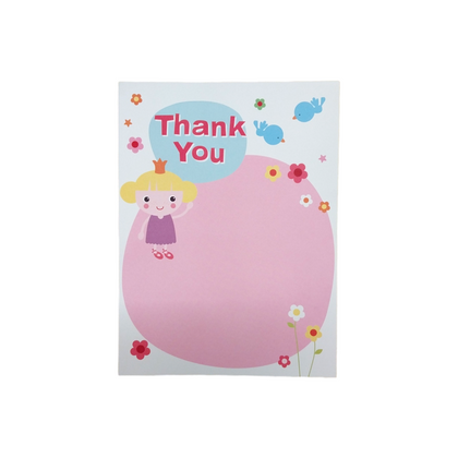 Pack of 40 Girls Pink Thank You Cards
