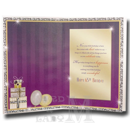 Age 60 Unisex Sparkling Rhinestones Birthday Card