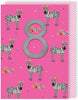 Zebra Embellished Girls 8th Birthday Card
