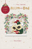 Boofle Couple In Window Mum & Dad Christmas Card