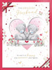 Bears Sat On Log Amazing Husband Luxury Boxed Handmade Valentine's Day Card