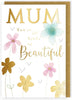Beautiful Gold Blossom Fun! Mum Birthday Card