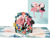 Flamingo Pair and Tropical Scene 3D Pop Up Greeting Card