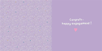 Gold and Pink Stars Design Engagement Congratulations Card