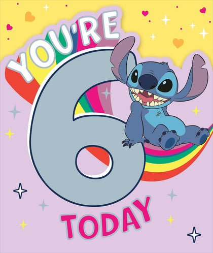 Unique Stitch Design for Girls 6th Birthday Card