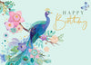 Blue Beauty Peacock 3D Pop Up Birthday Card
