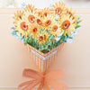 Elegant Sunflower Bouquet 3D Pop Up Greeting Card - Wedding Birthday Mother's Day Anniversary