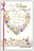 Floral Heart Wreath and Butterfly Design Lovely Mum Birthday Card