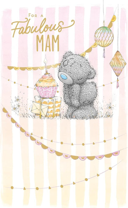 Bear Blowing Out Candle Mam Birthday Card