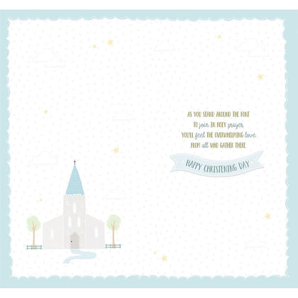 Chapel and Sentiment Verse Beautiful Grandson Christening Congratulations Card