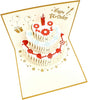 Golden Fruit Cake Design 3D Pop Up Birthday Card
