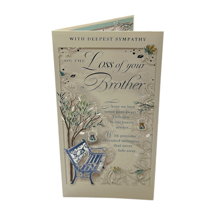 On The Loss of Your Brother Autumn Design Sympathy Opacity Card