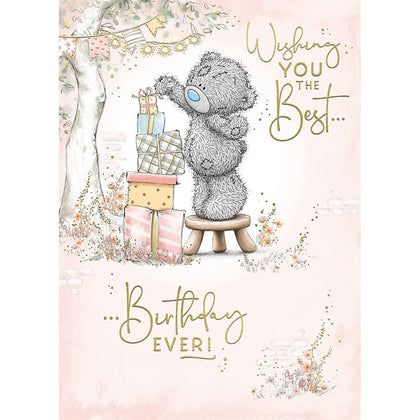 Bear Standing On Stool Birthday Card