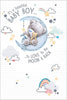 Bear On Moon New Baby Boy Congratulations Card