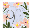Contemporary Floral Design Luxury 90th Birthday Card