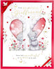 Bears By Tree Trunk Girlfriend Luxury Boxed Handmade Valentine's Day Card