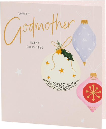 Baubles Design Godmother Christmas Card