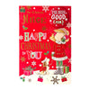 For a Special Niece Santa Pup & Snowflakes Christmas Card With Badge