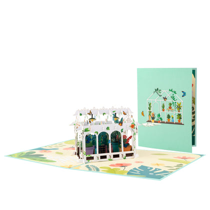Blooming Haven Botanical 3D Greenhouse Pop Up Card