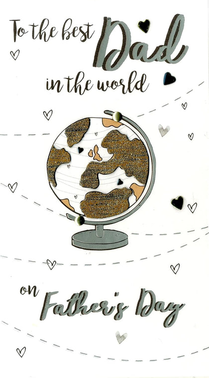 Best Dad in The World Embellished Hand-finished Father's Day Card