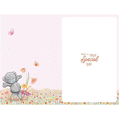 Bear With Flowers And Butterfly To Mum Mother's Day Card