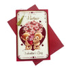 To Partner Teddies With Gifts & Bouquet Glitter Finished Valentine's Day Card