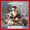 Santa In Forest Classic 3D Lenticular Traditional Festive Merry Christmas Card with Detachable Keepsake