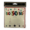 Pack of 10 - 50th Birthday Party Invitations