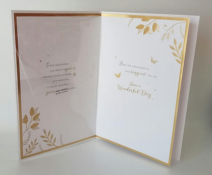 Hearts and Leaves Design Daughter and Son-in-Law Wedding Anniversary Card