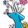 Die Cut Dog Design Magical Botanicals Paper Flowers Open Blank Card