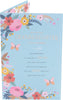 Blue & Floral Design Granddaughter Birthday Card