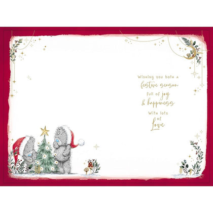 Bears Hugging By Tree Mam And Dad Christmas Card