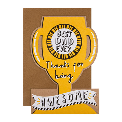Kids Trophy Design for Dad Father's Day Card with Badge