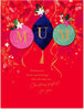 Hanging Baubles Design Mum Christmas Card