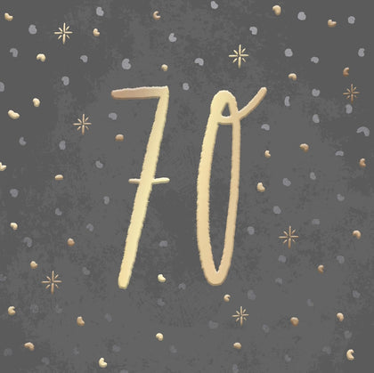Dots Design Contemporary Luxury Foiled 70th Birthday Card