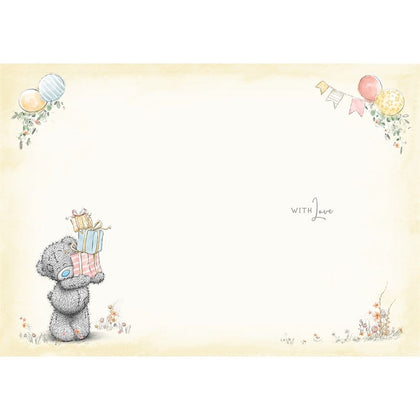 Bear Standing On Stool Birthday Card