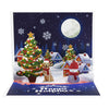 Snowy Night Scene Happy Holidays & New Year 3D Pop Up Christmas Card