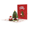 Festive Scene Xmas Tree and Santa Claus 3D Pop Up Christmas Card