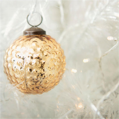Pack of 6 Luxury Blank Christmas Card 'Gold Bauble' Square