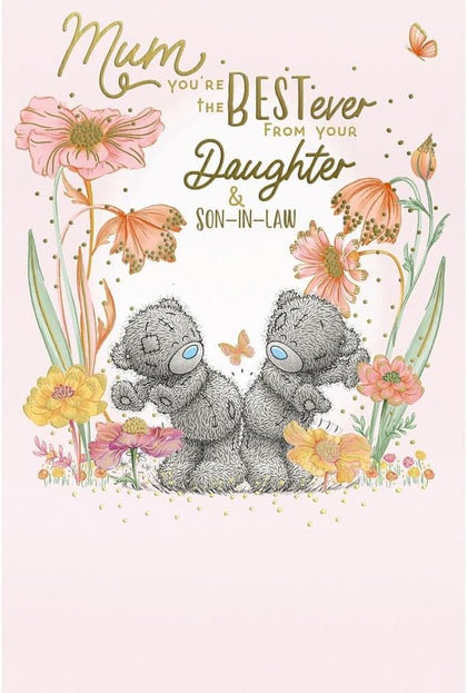 Bears In Flowers Best Mum From Daughter And Son-In-Law Mother's Day Card