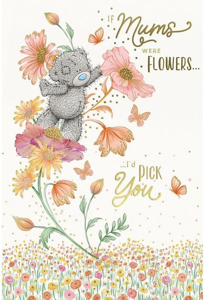 Bear Climbing Flower Stem To Mum Mother's Day Card