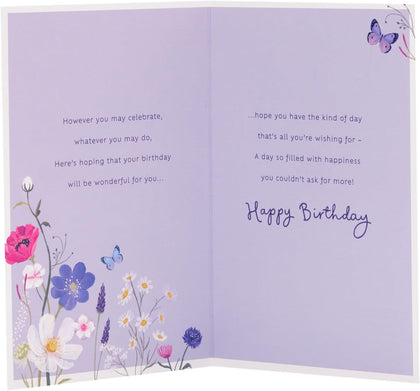 Flowers & Butterflies Design Sister Birthday Card