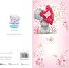 Bear Holding Up Big Heart Open Valentine's Day Card