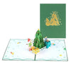 Bronzed Snowman and Tree 3D Pop Up Christmas Card